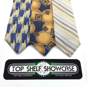 Men's Tie Variety Lot Blue Gold Fumagalli's, Ellis
